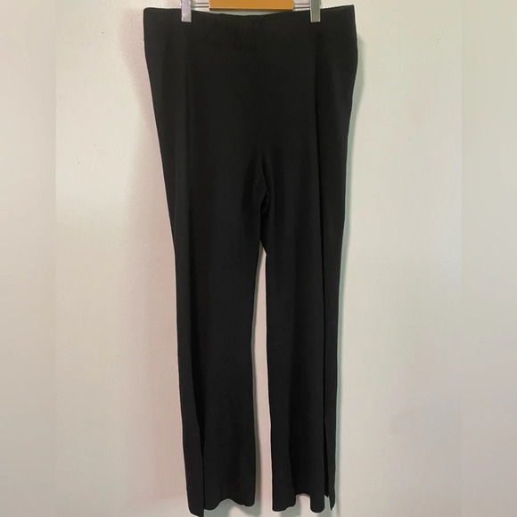 ASOS  Design Women’s Black Wide Leg Pants w Side Hem Split - Size 14 - Picture 3 of 8